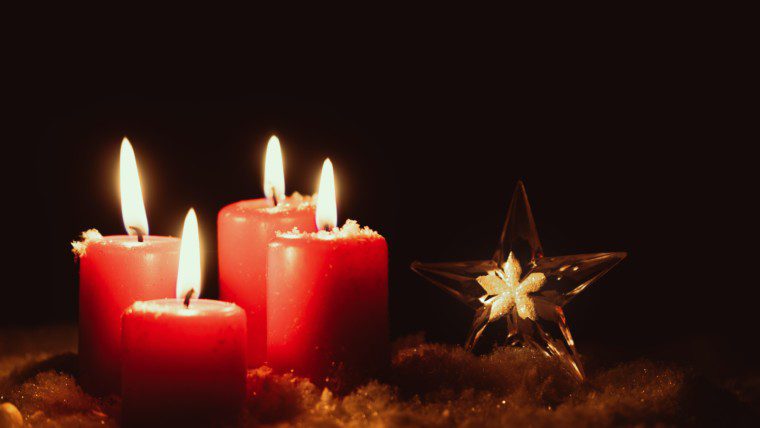 candles on dark background